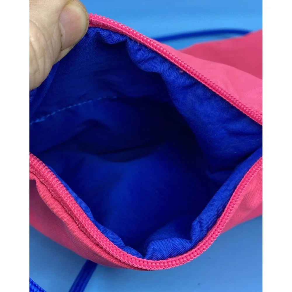 Nike Heritage Drawstring Gymsack Backpack, Pink/Blu Zipper Pocket, Lg Draw Cords